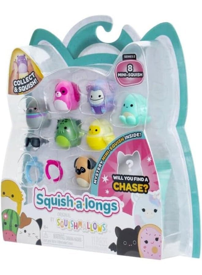 Squishmallows Squish-a-Longs Collectible Figure Set, 8-Pack Mini Toys