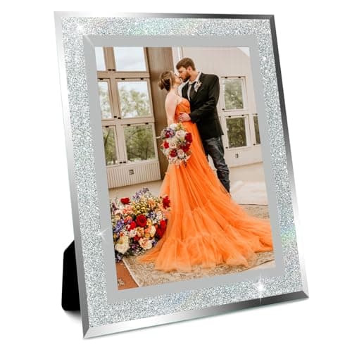 AYANICA Glass Photo Frame 4x6 5x7 6x8 inch High Definition Vertical Horizontal Display Diamond Shiny Desk Table Shelf Wedding Decoration