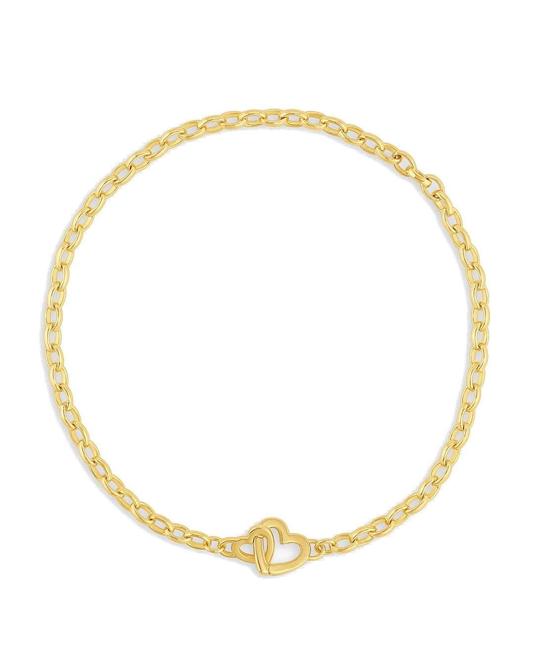 gorjana - Parker Heart Mini Bracelet 7 1/4" - 18k Gold Plated - Celebrate Meaningful Connections - Stacking Bracelets for Style - Elegant Interlocking Design