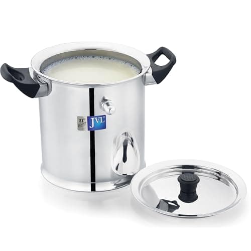 JVL Stainless Steel Double Wall Milk Boiler Storage with Double Bakelite Handle (2.5 Litre)