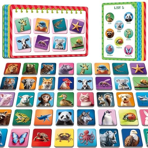 SpriteGru Magnetic Animal Matching Game Funny Animals Learning Game Race to Collect Your Lists Educational Toy for Boys Girls at Home