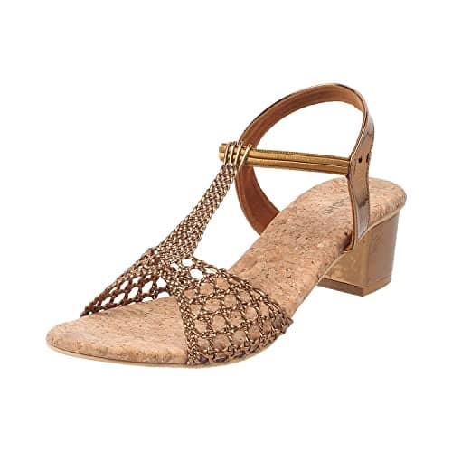 Mochi Women Ant Gold Block Heel Sandal UK/6 EU/39 (40-7)