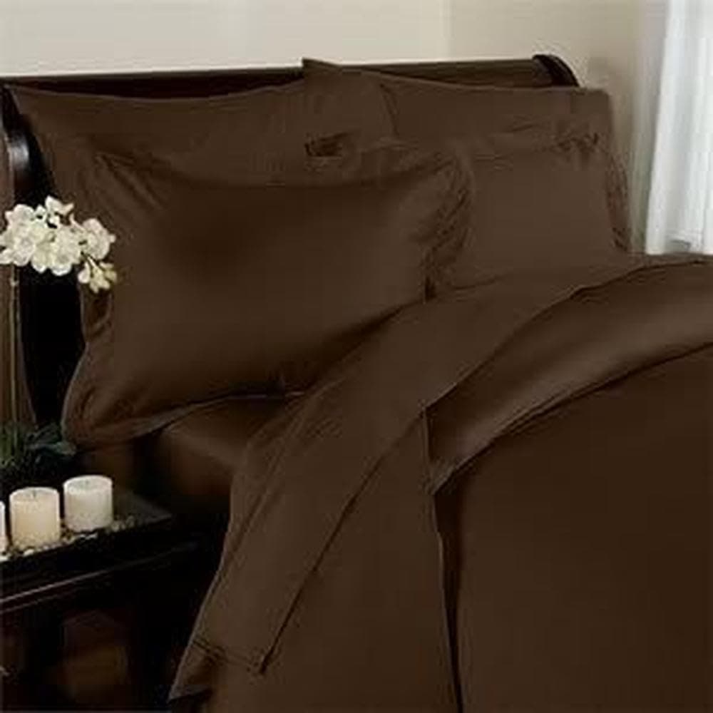 Elegant Comfort 1500 Thread Count Wrinkle Resistant Egyptian Quality 2pc Duvet Cover Set Solid TwinTwin XL Chocolate Brown