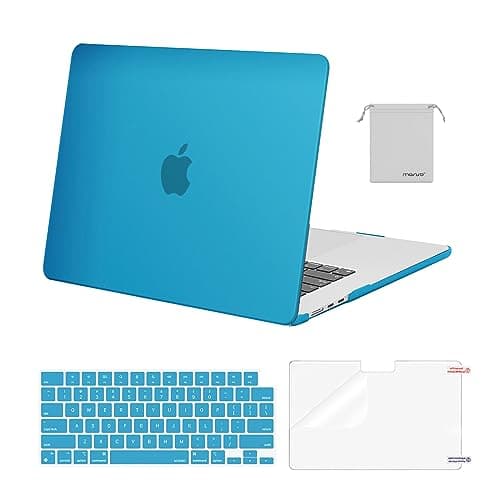 MOSISO ScratchResistant Case Compatible with MacBook Air 15 inch M5 2026 M4 2025 M3 M2 2024 2023 A3448 A3241 A3114 A2941 Protective Hard ShellKeyboard CoverScreenFilmStorage Bag Aqua Blue