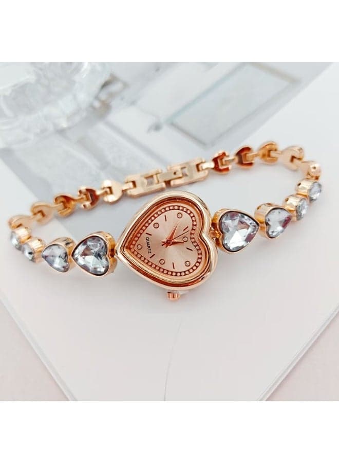 New Heart-Shaped Diamond Encrusted Women's Watch