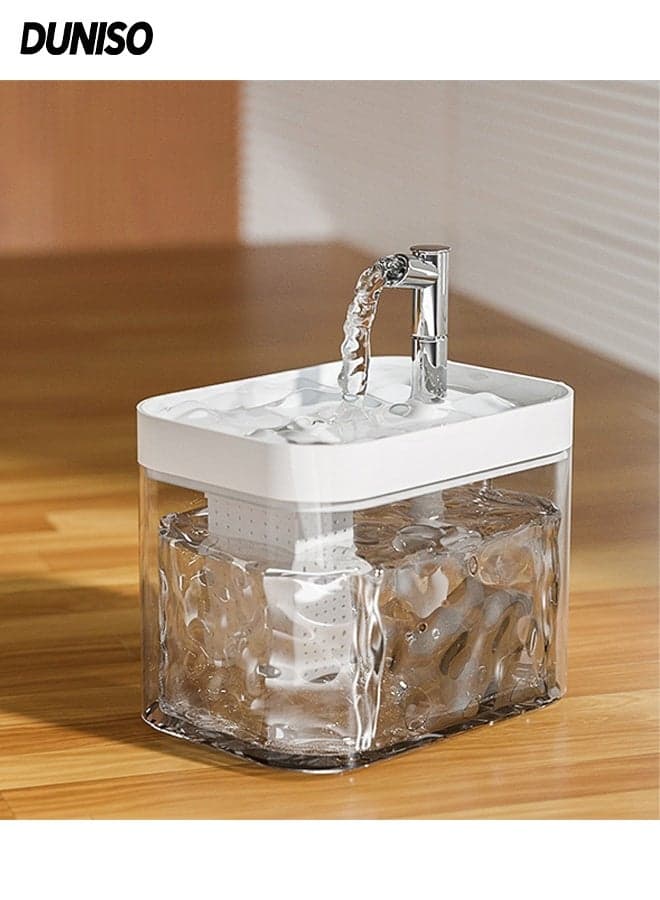 1.5L Pet Water Dispenser,Auto Pet Water Fountain with Filter Pad,USB Rechargeable Large Capacity Pet Water Dispenser,Easy to Clean,for Cats and Dogs