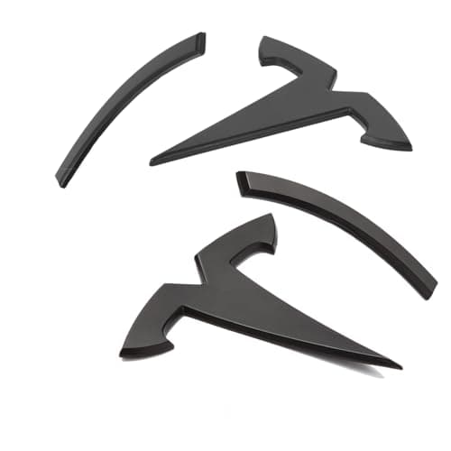 Nanaholy Model Y Accessories for Tesla Emblem Sticker 2PCS/Set 2024 2023 2022 2021 2020,Not Fit for New Model Y Juniper Version 2025 Logo Decal (Black)