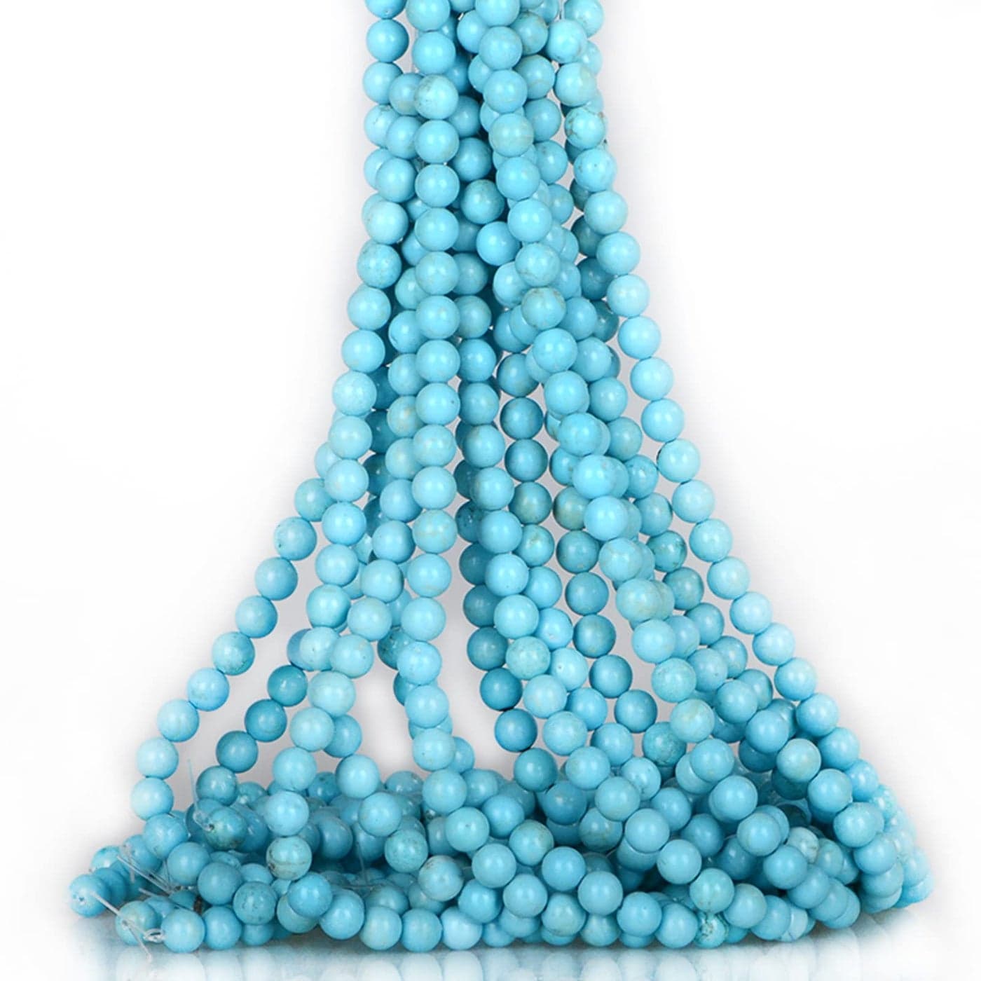 ICAI BeadsBlue Turquoise Natural Stone Gemstone Round Loose Beads Crystal Energy Stone Healing Power for Jewelry Making DIY1 Strand 4648pcs8mm