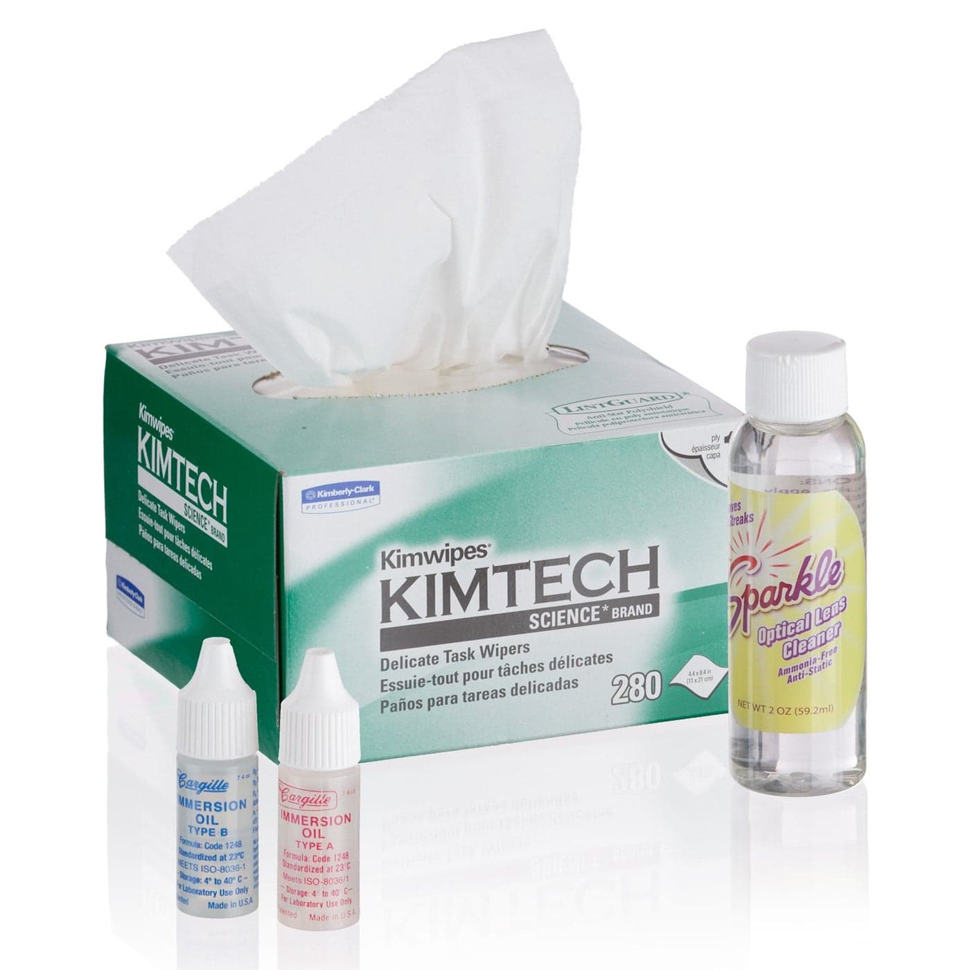 AmScope Microscope Operation Maintenance Kit Immersion Oil Wipers and Optical Lens Cleaner MLABCLSKim