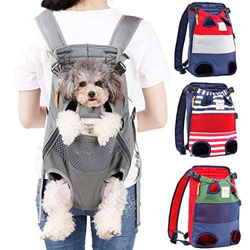 Dog Backpack Carrier Small Dog Backpack, Pet Dog Front Backpack Legs Out Chest Carrier for Small Dogs, Cat Backpack Carrier Dogs Travel Back Pack Hands-Free Hiking Bike Motorcycle (Size:11–19 lbs)