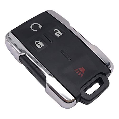 Key Fob Keyless Entry Remote Shell Case Fits for Chevy Chevrolet Silverado Colorado/GMC Sierra Canyon 2014 2015 2016 2017 M3N-32337100 Smart Car Key Button Pad Outer Cover (Silver, 4 Button)
