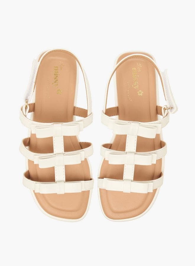Girls Hook & Loop Flat Sandals — 34