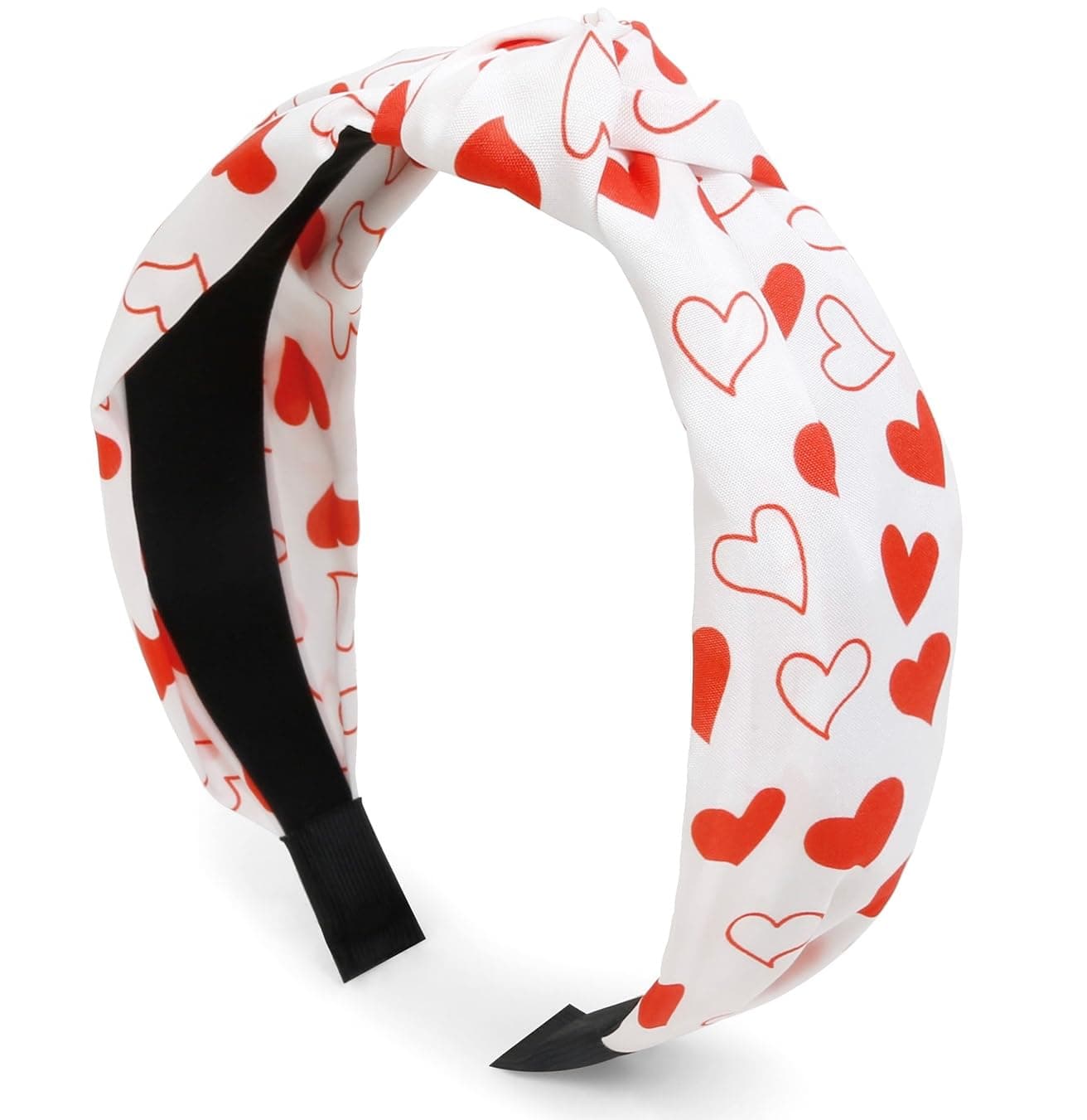 Valentine Headband for Women Valentines Day Knotted Headbands for Girls Heart Headband Top Knot Woman Head Band Hair Hoop Valentines Day Outfits Hair Accessories for Women