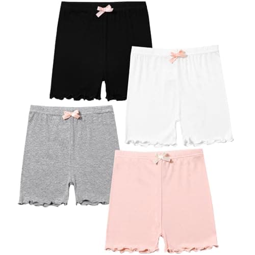 Chicduo 4 Pack Girls Cartwheel Shorts Toddler Girl Bike Shorts Breathable Comfy Under Dress Summer Multicolor