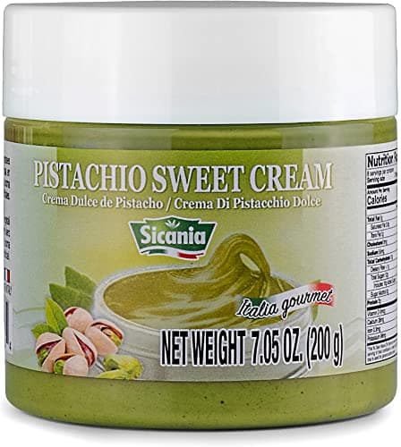 SICANIA - Premium Pistachio Cream, 7.05 oz (200g) - Authentic Italian, Gluten-Free, Non-GMO - Gourmet Spread for Desserts, Pastries, Dubai Pistachio Chocolate Bar & More