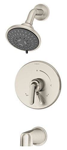 Symmons S5502STN15TRM Elm Single Handle 5Spray Tub and Shower Faucet Trim Satin Nickel 15 GPM Valve Not Included