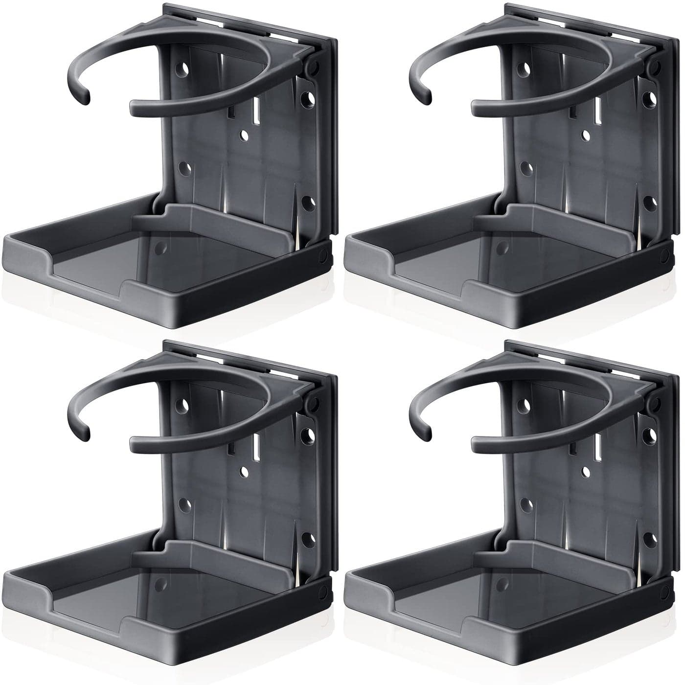 4 Pcs Cup Holder Drink Holder Folding Drink Plastic Cup Large Bottle for Cars Trucks Rvs Autos Boats AccessoriesGray