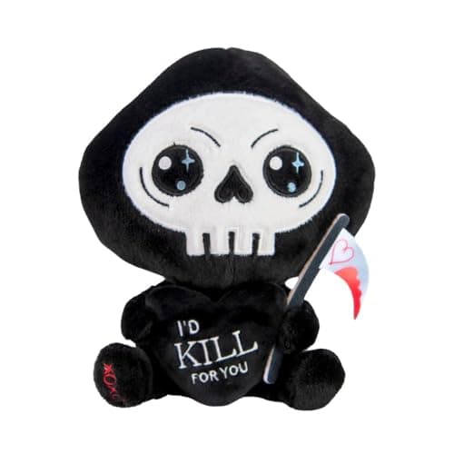 Punchkins Grim Reaper Plushie Id Kill for You Sassy Valentines Day Plush Gift for Couple Girlfriend Boyfriend Wife Husband Plush Toy for Gifting