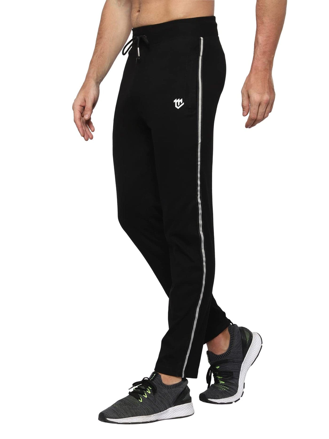 MARK LOUIIS Men's Straight Fit Mid Rise Track Pants ( ML_Black _ XXXXX-Large; Black)