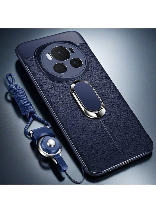 BYXBYM Compatible with Honor Magic 6 Pro case cover with stand lightweight and anti drop shell (blue)