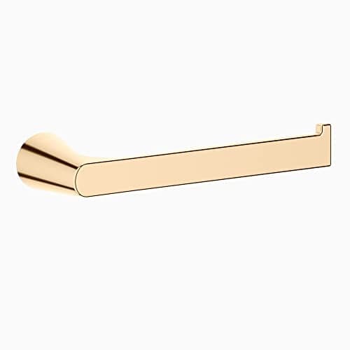 Kohler Accent Toilet Roll Holder | K-25346IN-AF Modern Open-Ended Paper Holder | Anti-Fingerprint Luxury Bathroom Hardware | Vibrant French Gold Brass Wall Mount Tissue Hanger | 2 Year Warranty