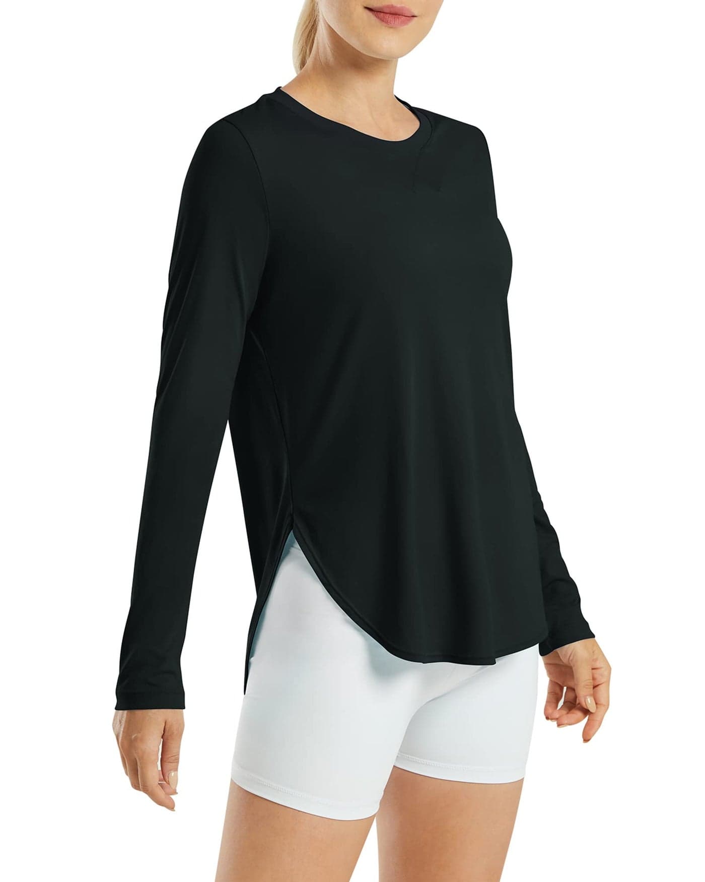 G4Free Women Long Sleeve UV Shirts Sun Protection Black Outdoor Hiking Shirts Quick Dry Lightweigh(Black,XXL)
