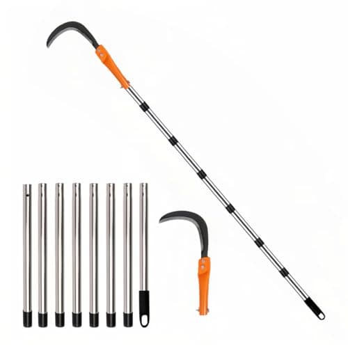 HASTHIP® 285cm Fruit Plucker from Tree with Pole Tool, Telescopic Tree Pruner and High-Branch Cutter for Fruit Picking, Garden Agriculture Stick Picker with Curved Blade