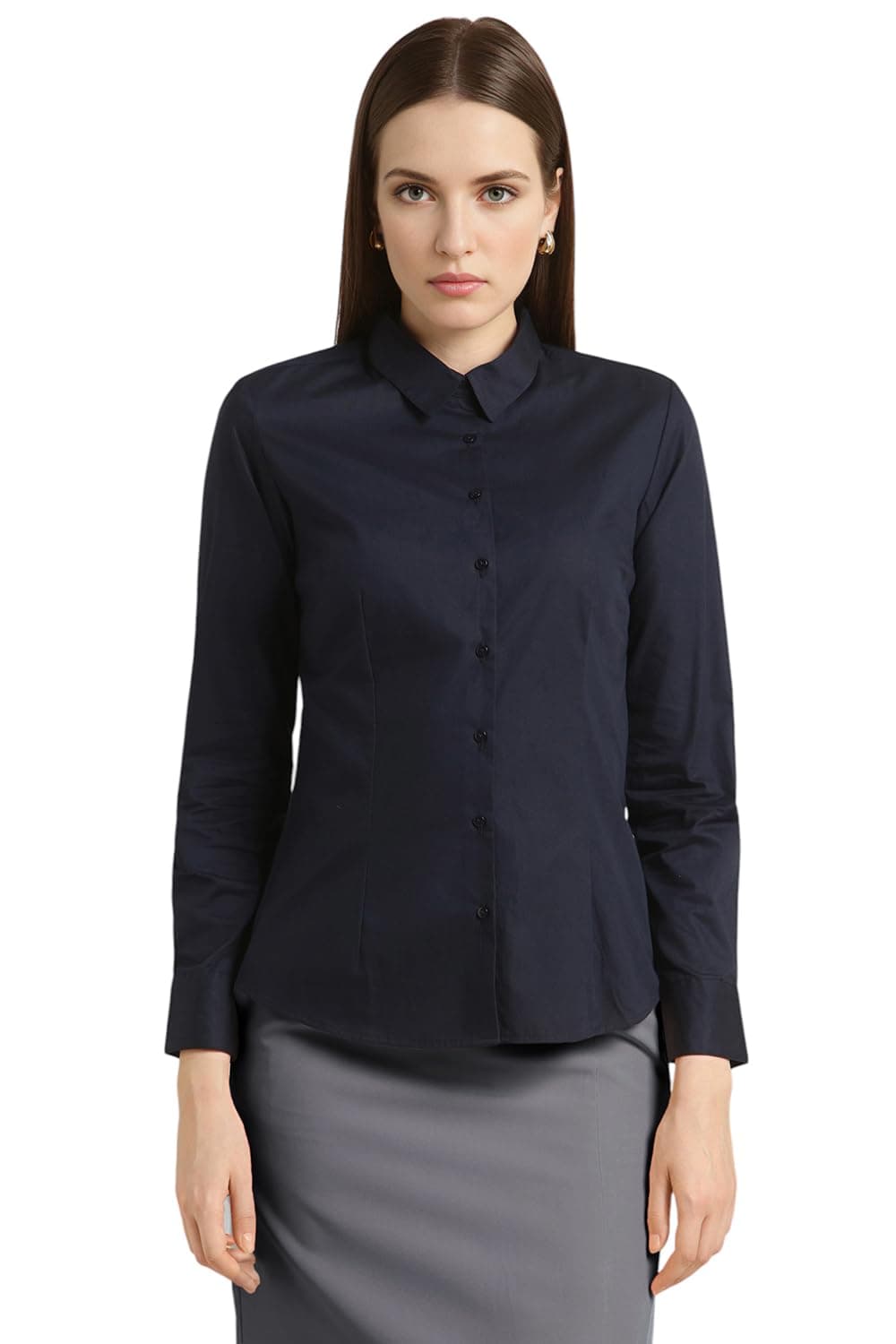 Van Heusen_Womens_Regular Fit_Shirt_(VWSFCRGFU46030_Blue_2XL)