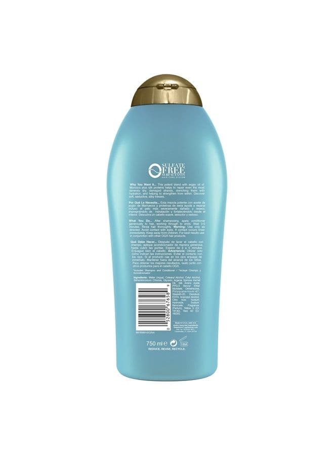 Extra Strength Hydrate & Repair + Argan Oil of Morocco Conditioner for Dry, Damaged Hair, Cold-Pressed Argan Oil to Moisturize Hair, Paraben-Free, Sulfate-Free Surfactants, 25.4 Fl Oz