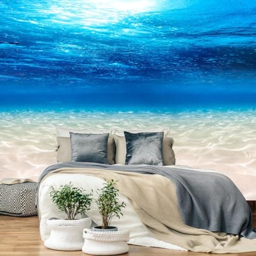 MFWFM Undersea Landscape Wall Mural Deep Sea Natural Wallpaper for Bedroom Living Room Not Peel n Stick