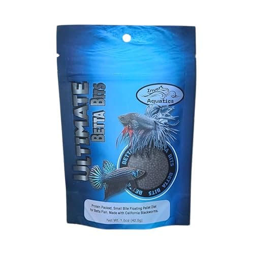 Invert Aquatics Ultimate Betta Bits - Protein Packed, Blackworm Based Floating Pellet Betta Food