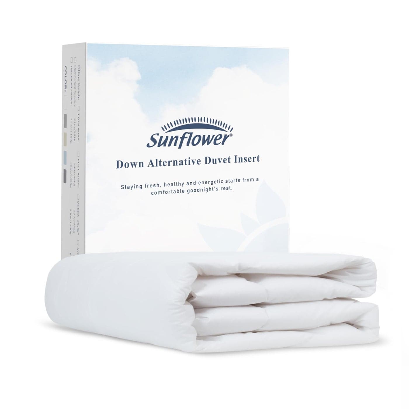 sunflower Comforter Queen Size White Down Alternative Filling 100 Cotton Shell Lightweight Bedding Queen Comforter Blanket for Summer with Corner Tabs Soft Breathable Machine Washable