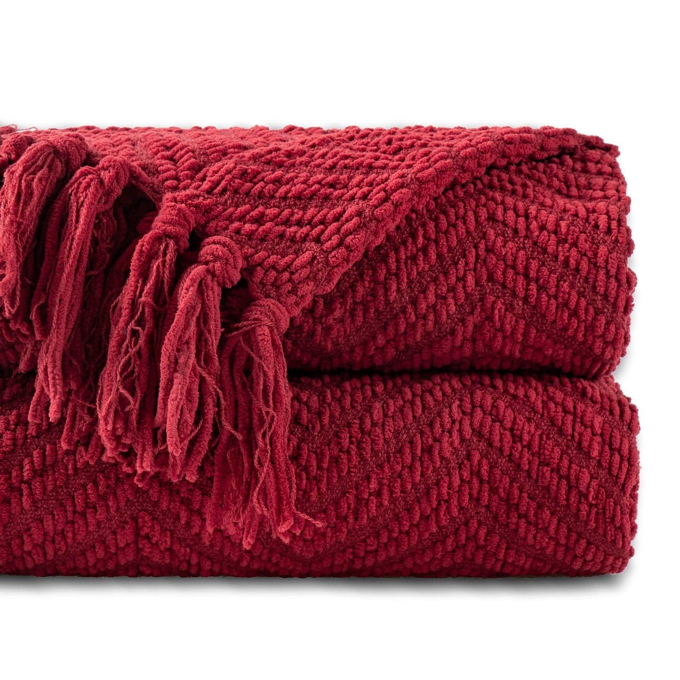 BATTILO HOME Red Throw Blanket for Couch Knit Christmas Throw Blanket for Home Decor Super Soft Cozy Warm Red Christmas Blanket for Winter 50 x 60