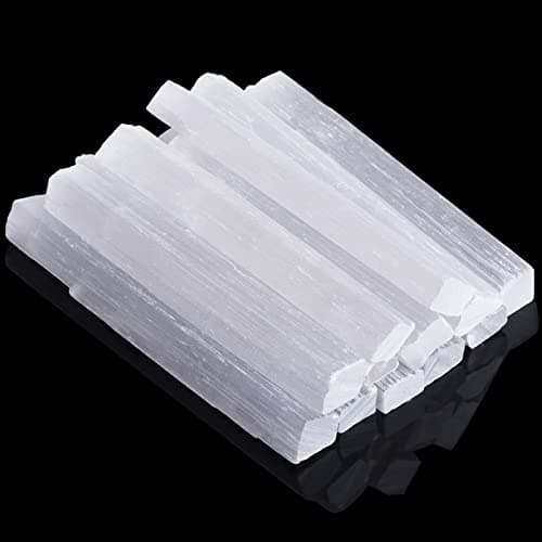 Tayfremn 12 Pieces Selenite Crystal Sticks Natural Selenite Crystal Wands 4 Inches Selenite Sticks White Raw Rough Crystals Wand for Healing Energy Drawing