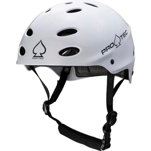 Pro-Tec Ace Water Wakeboarding Helmet, Ideal for Wakeboarding, Kayaking, Whitewater Rafting or Kite Surfing, – Medium – White Gloss