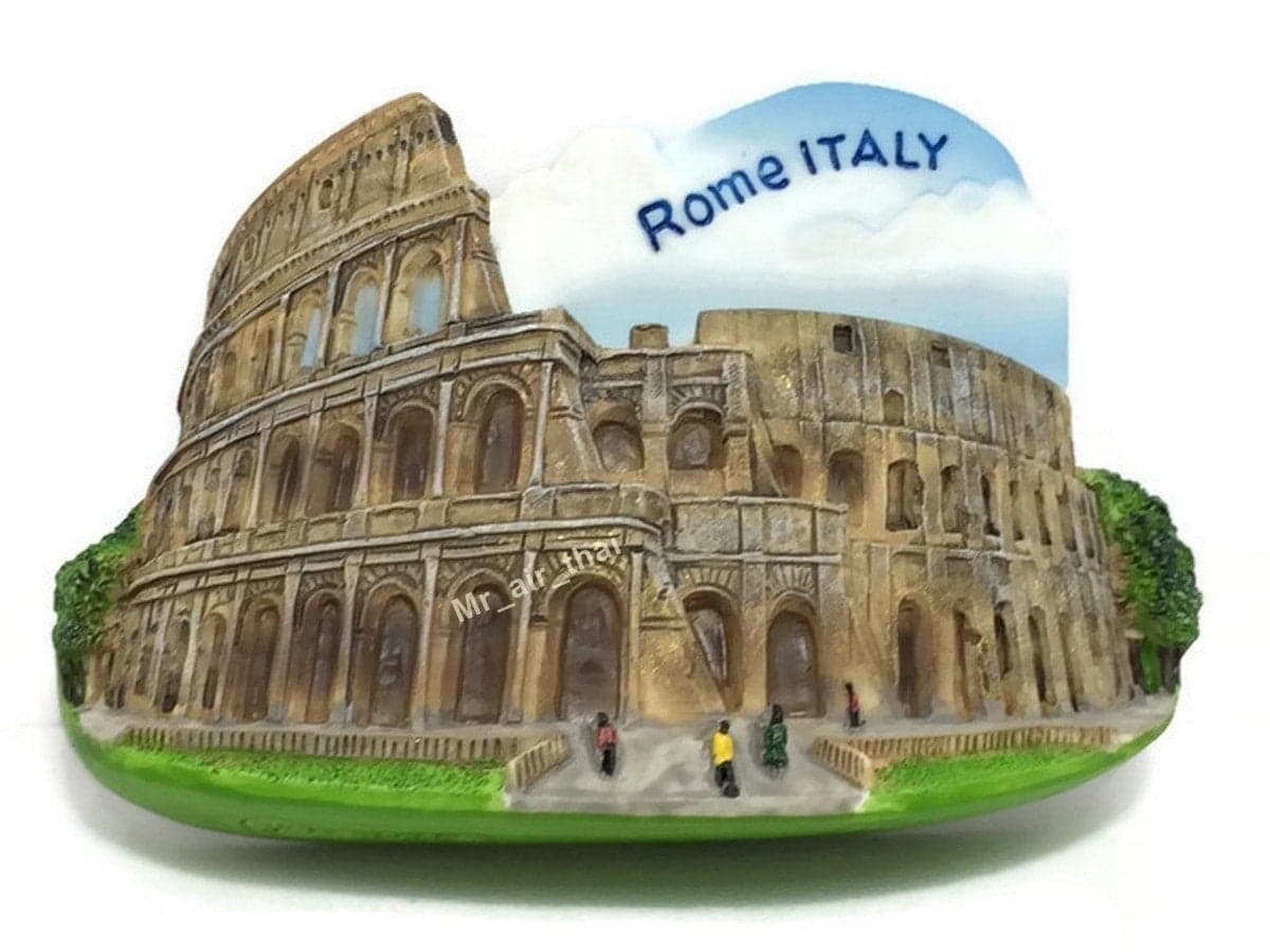 WitnyStore Tiny Roman Colosseum Ancient Amphitheatre in Rome Italy Southern Europe Tourist Attractions Resin Refrigerator Magnet Traveler Souvenir Gift Memento 3D Fridge Magnets