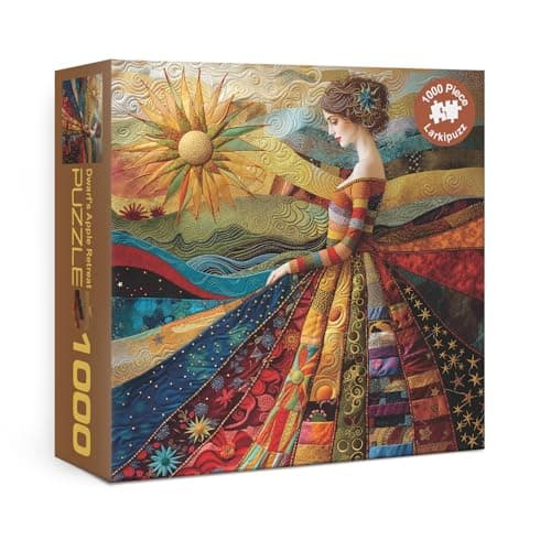 Vintage Women Patch Puzzles for Adults 1000 Pieces Pretty Quilt Sewing Jigsaw Puzzle Colorful Impossible Art Puzzles