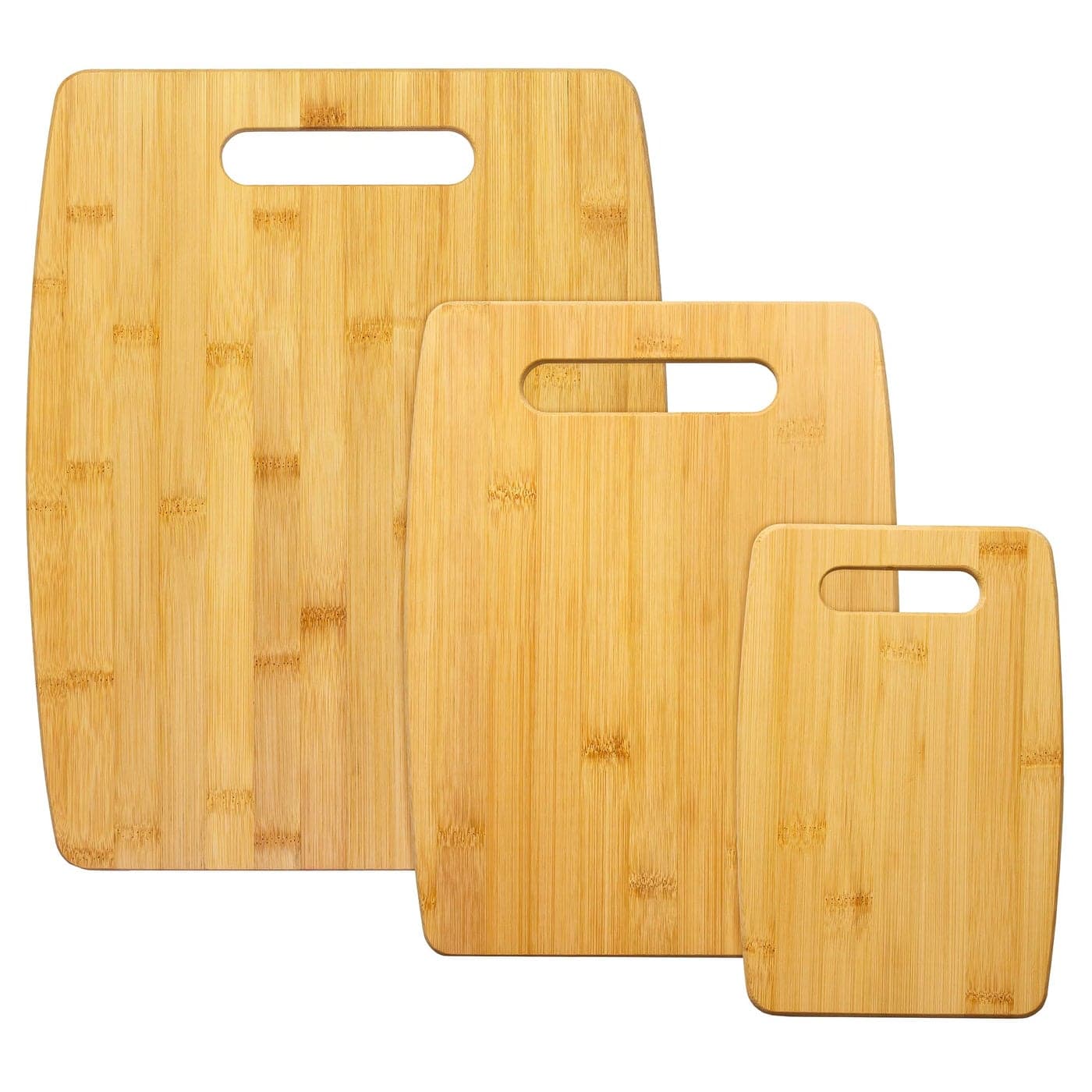Totally Bamboo 3Piece Cutting Board Set 3 Assorted Sizes of Bamboo Wood Cutting Boards for Kitchen