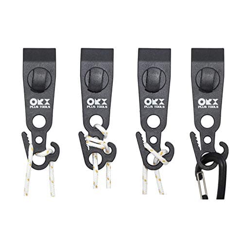 ORXPLUS TOOLS 4pcs Tarp Clips Thumb Screw with Hook Tail Knot-FreeTent Clips Awning Clamp Set Tent Clamps for Camping Canopies, Car Cover, Winter Boat Cover, Pool Cover, Sun Shade