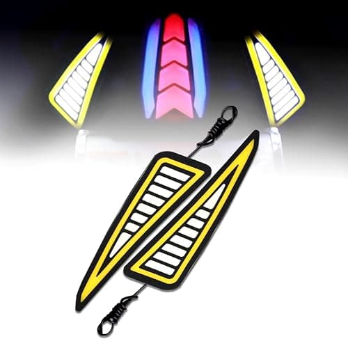 OBEROI'S TRADERS R15 V2 / V3 / V4 & M Waterproof Flexible Strip Rear DRL Light with Running LED Indicator For Yamaha R15 All Model Bikes (White-Amber)
