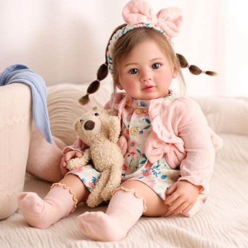 BABESIDE 24 Inch Lifelike Reborn Baby Dolls Realistic Baby Doll Girl Soft Body Cute Real Life Baby Dolls Ideal Gift for Kids Age 3 Pretend Play and Collectors