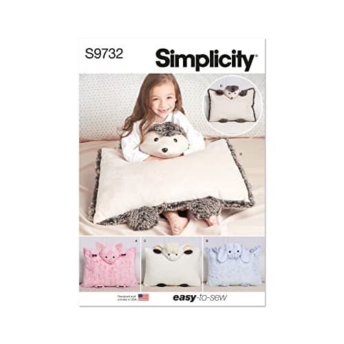 Simplicity SS9732OS Cuddly Plush Animal Pillow Cases Sewing Pattern Kit Code S9732 for Standard Pillow Sizes