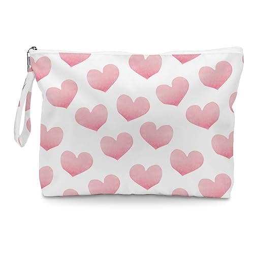 Fokongna Love Heart Wet Dry Bag Beach Diaper Toiletry Waterproof Large Capacity for Women Girls Mom Sister Friends Heart Romantic Gifts