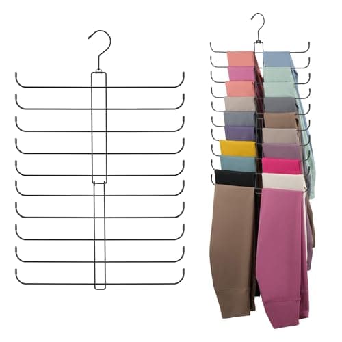 ZEDODIER Legging Organizer for Closet Hanging Rotatable Yoga Pants Hanger for Womens XSXL and Girls Leggings Holds Up to 20 Pairs Leggings SpaceSaving Closet Organizers and Storage Black