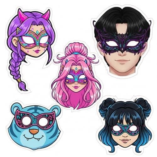 Wanna Party Kpop Demon Hunters Birthday Decoration- Pack of 5 Kpop Party Props for Boys & Girls