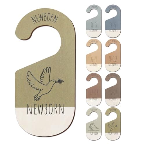 ITDYB Baby Closet Dividers for Clothes Organizer - Set of 8 Wooden Double-Sided Baby Clothes Size Dividers form Newborn to Toddler for Daily Gender-Neutral Baby Nursery Decor