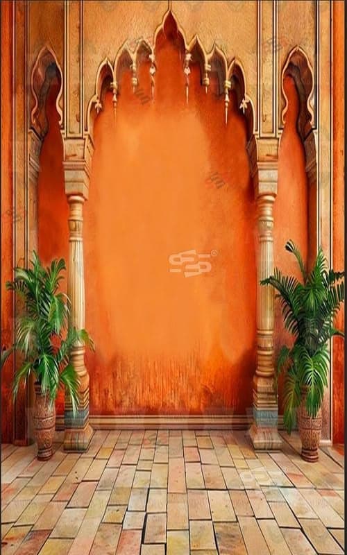 S2S Stylish Arch Tree Backdrop Cloth for Pooja Decoration Traditional, Background Decoration Cloth | Curtain Cloth for All Festival, Functions & Ceremonies - (5 x 8 Feet) (Arch Tree)