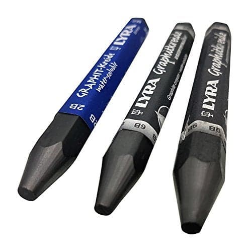 LYRA Graphite Stick Assorted degree Graphite stick set Water Soluble 2B 6B 9B Art drawing supplies for sketch shading pencils 3 crayon stick