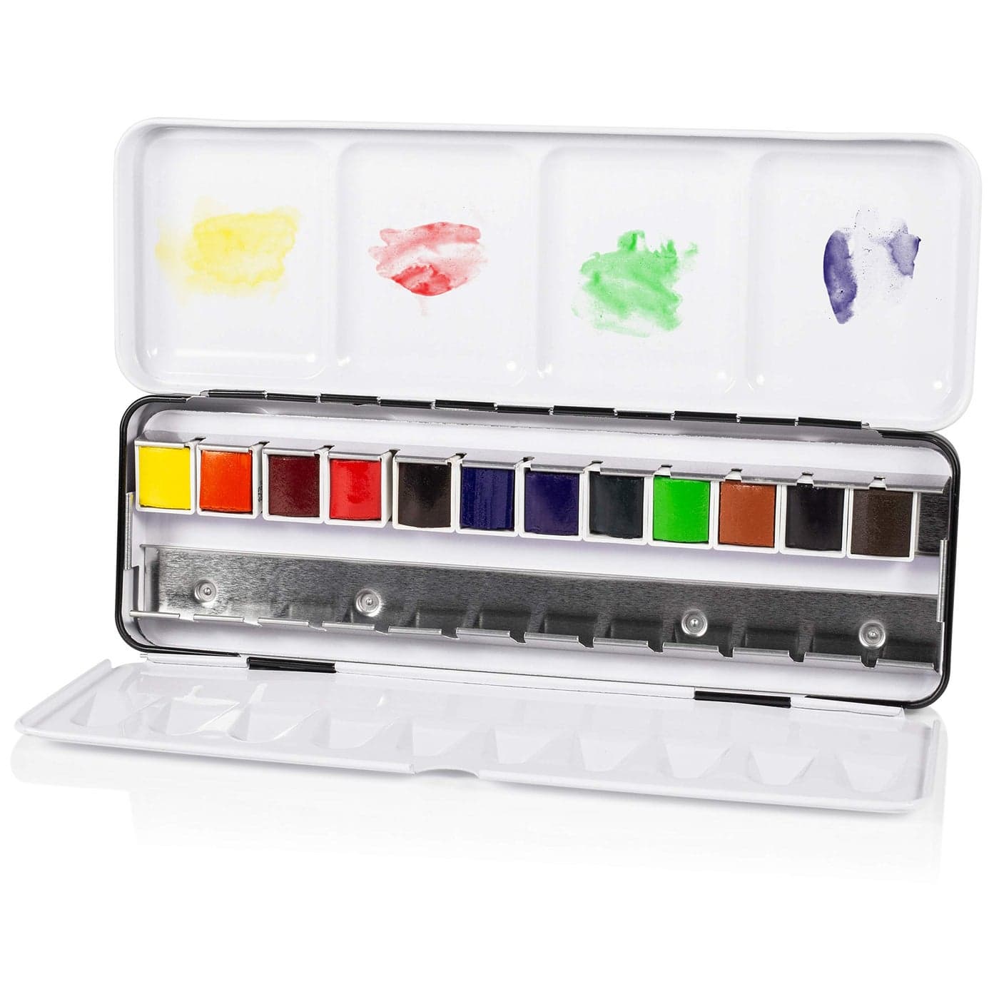 Sennelier LAquarelle Professional Watercolor Paint Set 12 Half Pans with Metal Palette Box High Honey Content for More Luminosity Brilliance