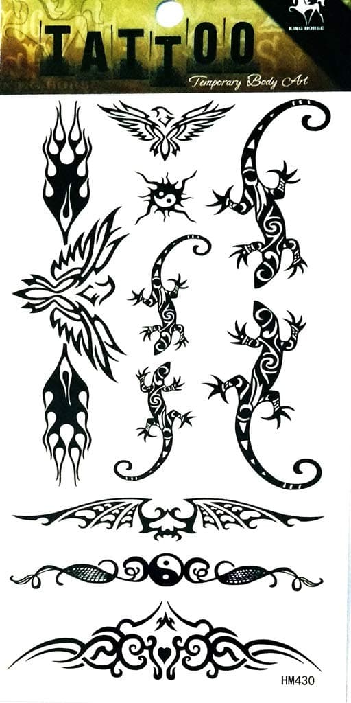 1 Sheet lizard Bird Yin Yang Waterproof Tattoo Sexy Fake Stickers Girls Lady Tattoo Body Art